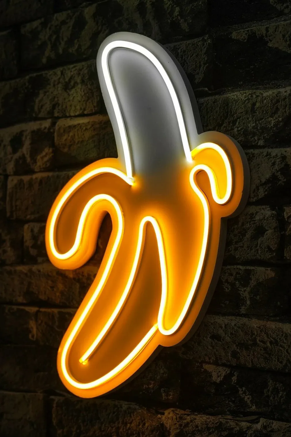 Dritë dekorative LED plastike, banane, e verdhë-bardhë - 2