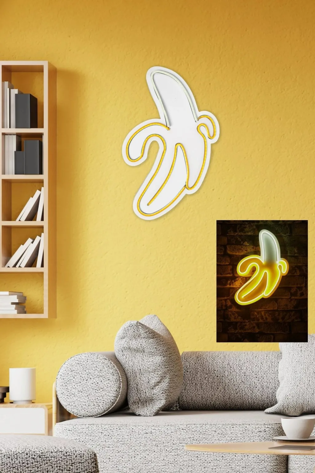Dritë dekorative LED plastike, banane, e verdhë-bardhë - 5
