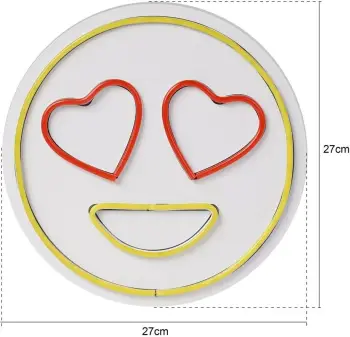 Dritë dekorative LED plastike, emoji Love Smile, e kuqe dhe e verdhë