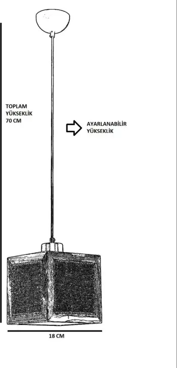 Llambë tavani Opviq, Kumsal, njësh, e zezë, ratan