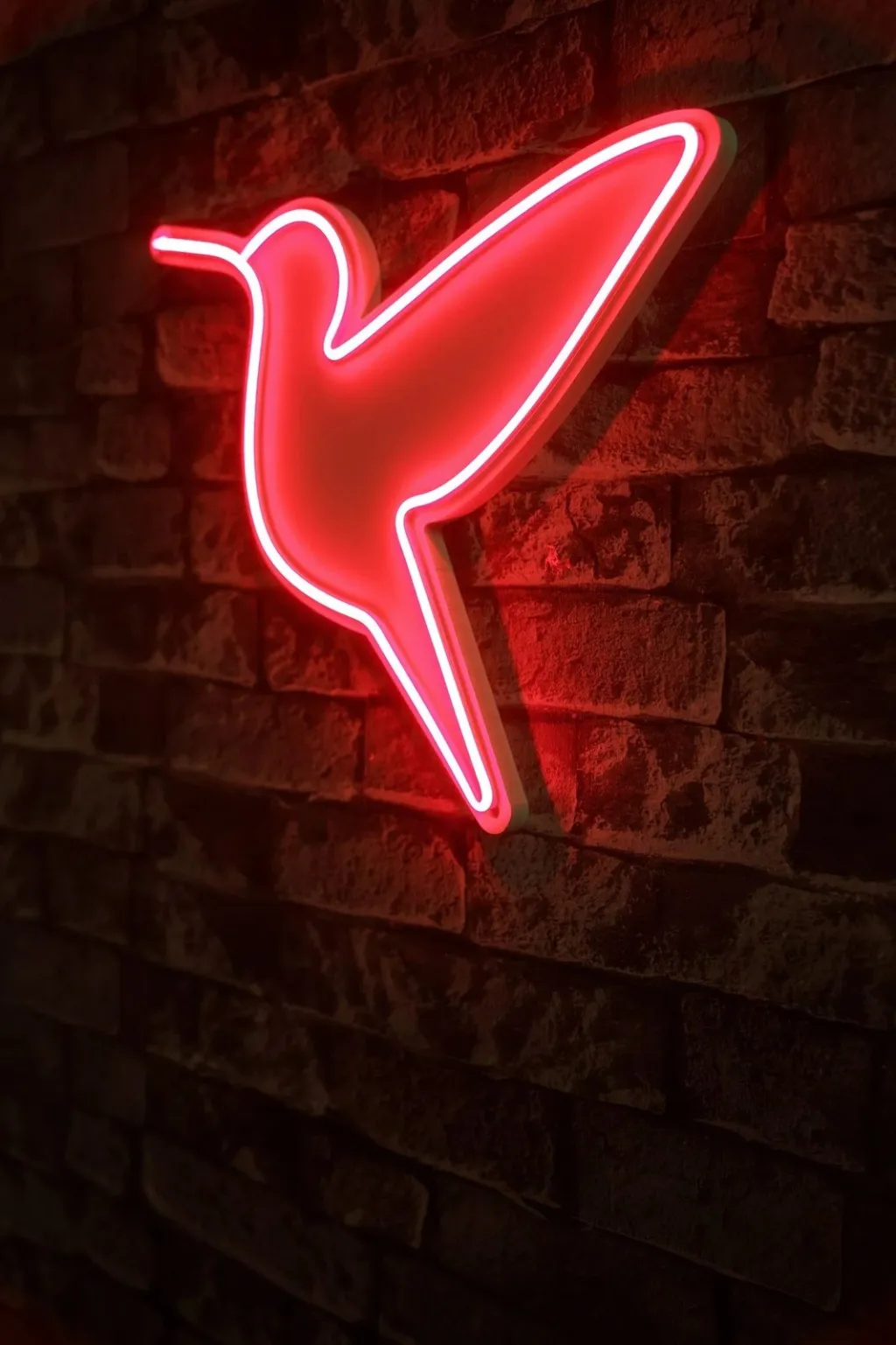 Dritë dekorative murale LED, plastike, zog i vogël, e kuqe - 4