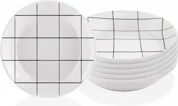 Set pjatash (6 copë), Hermia, DLY005, e bardhë, 20x20cm