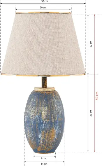 Llambë tavoline Opviq, blu dhe ari, TM277