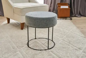 Puf Atelier del Sofa, Moon Steel Gabbana 14, gri e zezë, 40x42x40cm