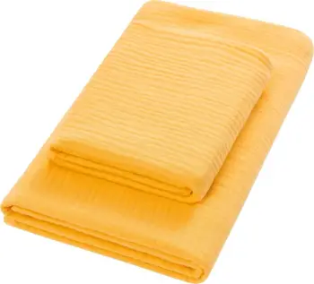 Set peshqirësh (2 copë), muslin, ngjyrë e verdhë, Mijölnir