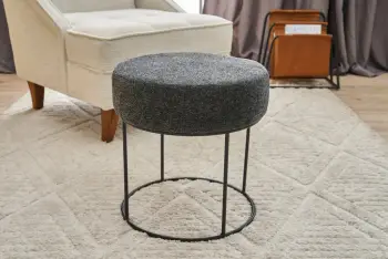 Puf Atelier del Sofa, Moon Steel Gabbana 02 3V-11, antracit & e zezë, 40x42x40cm