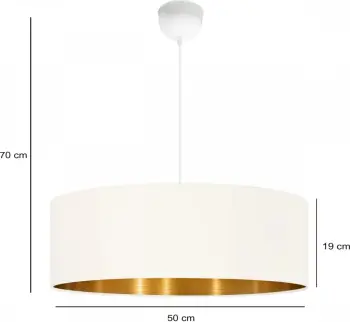 Llambë tavani Opviq, AYD-3549, kapak prej stofi, krem dhe ari, Ø50cm