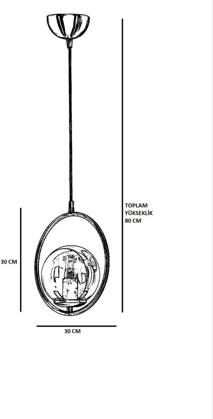 Llambë tavani Opviq, model Ring, xham i tymosur, e zezë - 1
