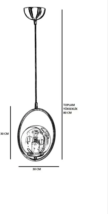 Llambë tavani Opviq, model Ring, xham i tymosur, e zezë