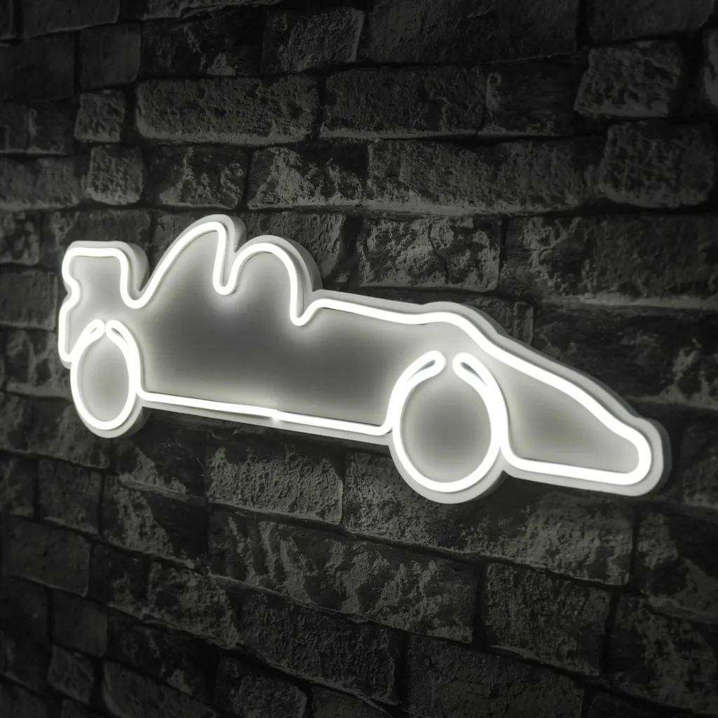Dritë dekorative LED, plastikë, makinë garash Formula 1, e bardhë - 2