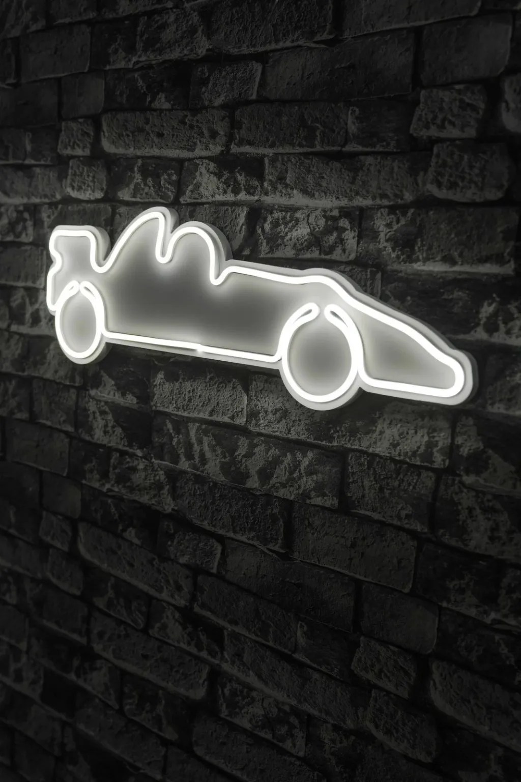 Dritë dekorative LED, plastikë, makinë garash Formula 1, e bardhë - 3