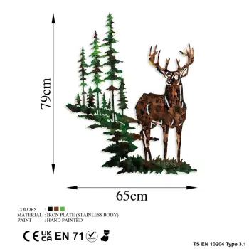 Aksesor dekorativ metalik për mur, Wallity, Dre 2, shumëngjyrësh, 65x79cm