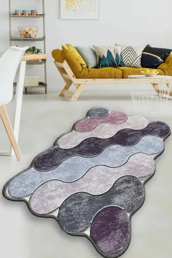 Qilim Conceptum Hypnose, rrethor, ngjyrë vjollcë/lilac/anthracite, 200x290cm