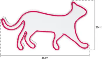 Dritë dekorative LED plastike, formë mace, ngjyrë kaltër, Wallity Kitty the Cat, 45x26x2 cm