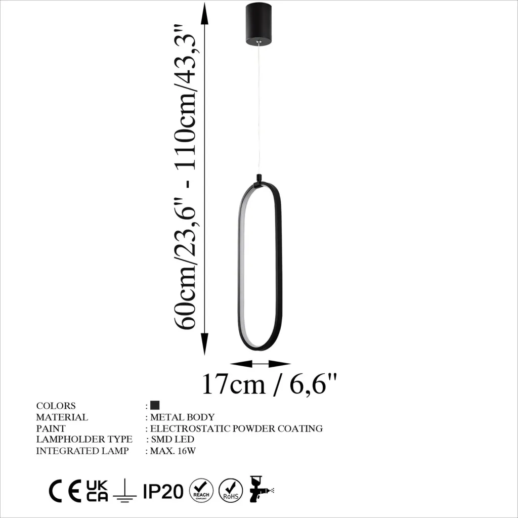 Llambë tavani Opviq, Can - 13560, e zezë - 1