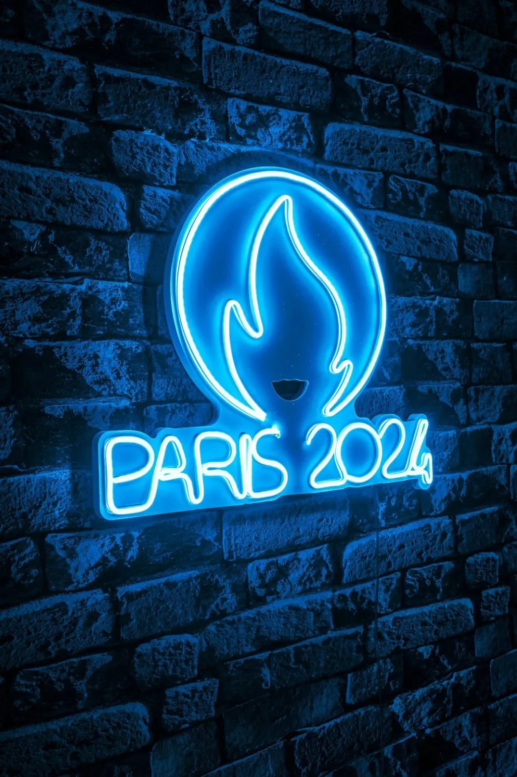 Dritë dekorative muri, plastikë LED, Paris 2024, ngjyrë e kaltër - 3