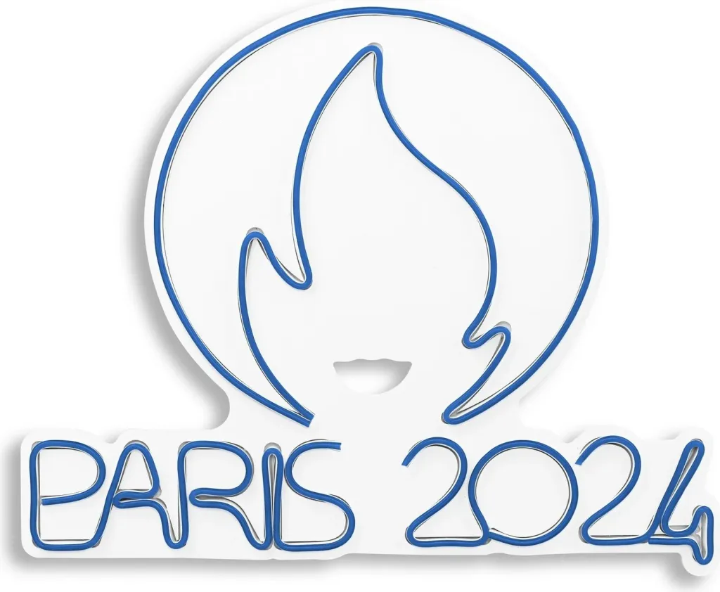 Dritë dekorative muri, plastikë LED, Paris 2024, ngjyrë e kaltër - 6
