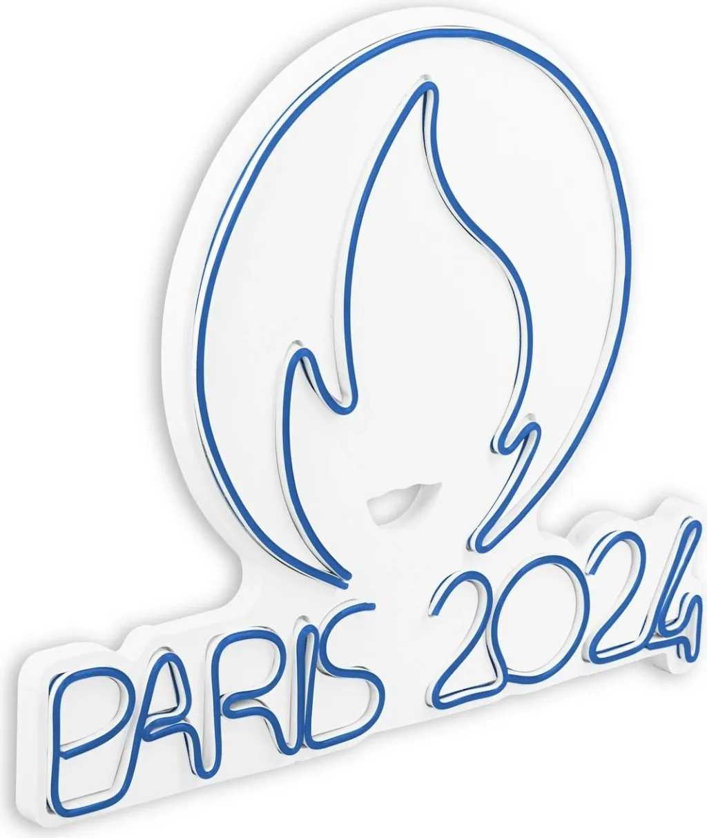 Dritë dekorative muri, plastikë LED, Paris 2024, ngjyrë e kaltër - 7