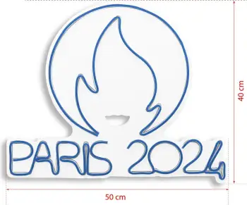 Dritë dekorative muri, plastikë LED, Paris 2024, ngjyrë e kaltër