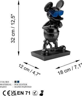 Objekt dekorativ Aberto Design, Souris-4, ngjyrë e zezë dhe blu