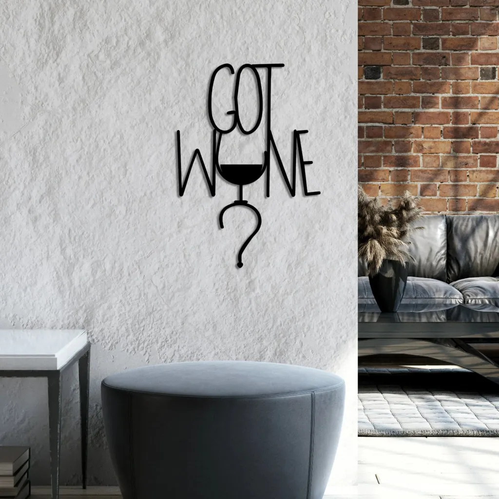 Aksesor dekorativ metalik për mur, Wallity, Got Wine - 2