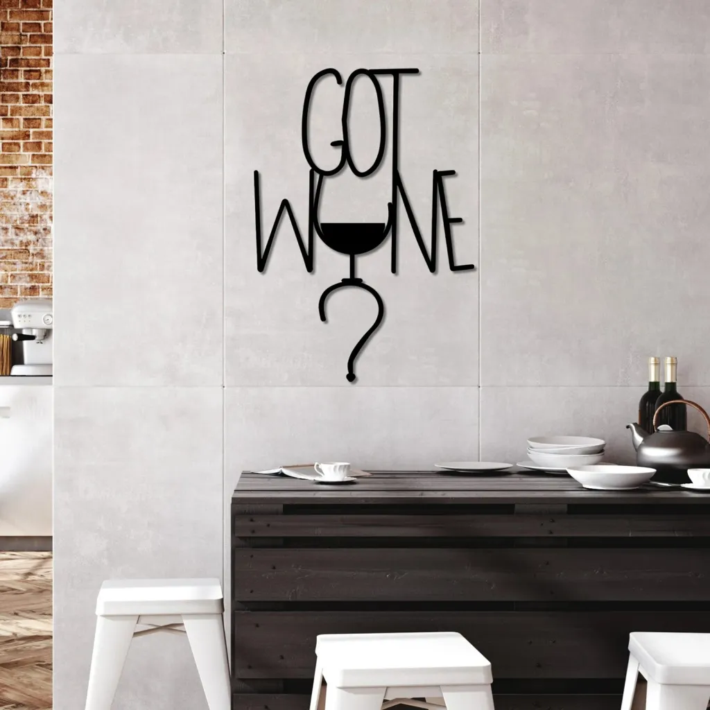Aksesor dekorativ metalik për mur, Wallity, Got Wine - 3