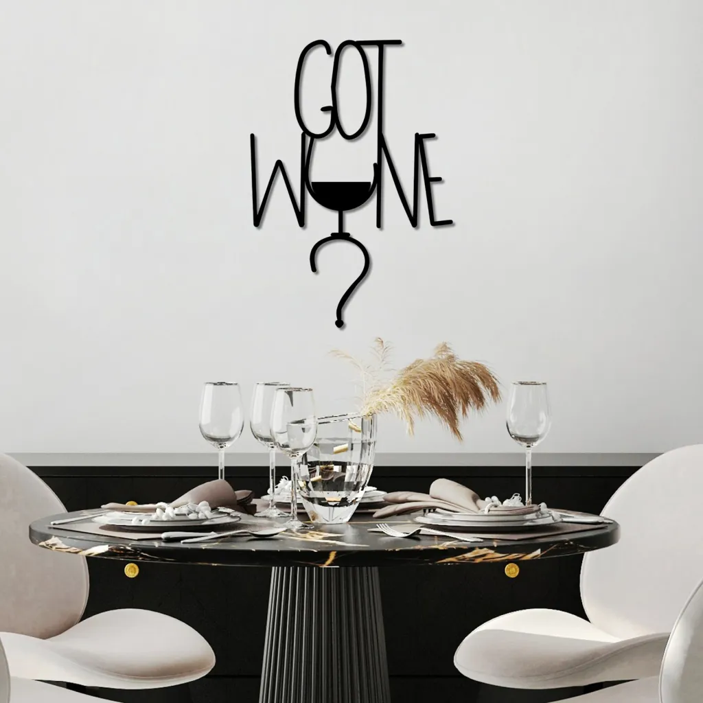 Aksesor dekorativ metalik për mur, Wallity, Got Wine - 4