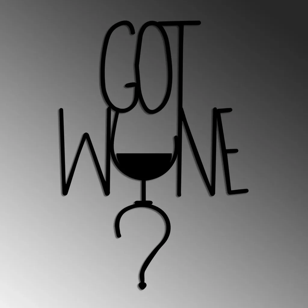Aksesor dekorativ metalik për mur, Wallity, Got Wine - 5
