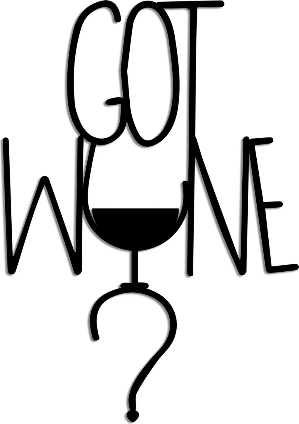 Aksesor dekorativ metalik për mur, Wallity, Got Wine - 6
