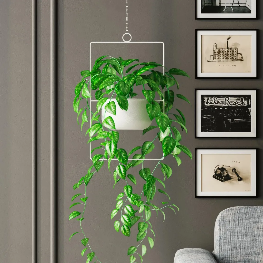 Vazo dekorative, metalike, e bardhë, Aberto Design, për parapet - 4