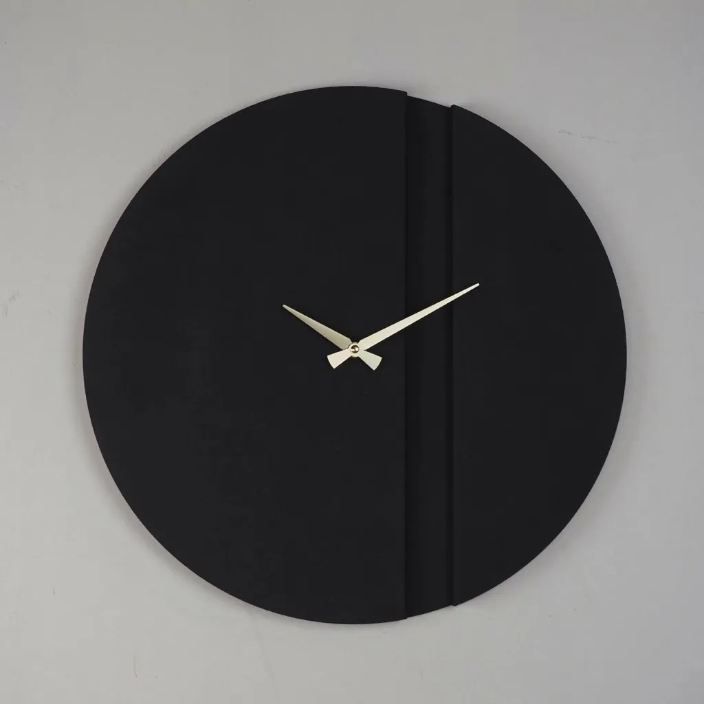 Orë muri dekorative prej metali, Wallity Block, e zezë dhe ari, APS096, 46x46cm - 5