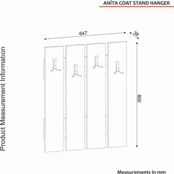 Stendë për koridor, stil skandinav, e bardhë, Hanah Home Anita