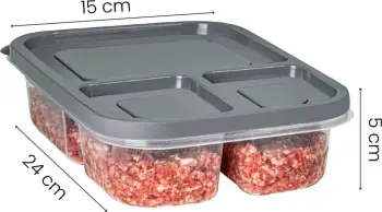 Set kuti plastike për organizim (6 copë), ngjyrë antracit, 15x24x5cm
