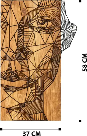 Aksesor dekorativ muri, dru dhe metal, Wallity Nazo, ngjyrë e zezë dhe arre, 37x58cm