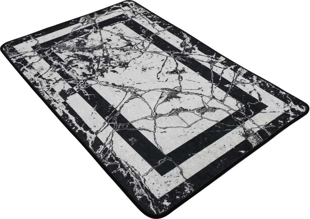 Tapet për banjo, Mijölnir, marmor, e zezë dhe e bardhë, 70x120cm - 3