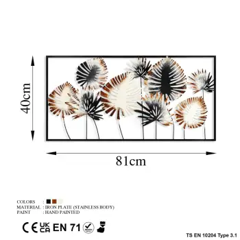 Aksesor dekorativ muri prej metali, Wallity Yıldız 2, shumëngjyrësh, 40x81cm