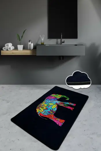 Tapet banje Mijölnir, Olifant, i zi, 80x100cm