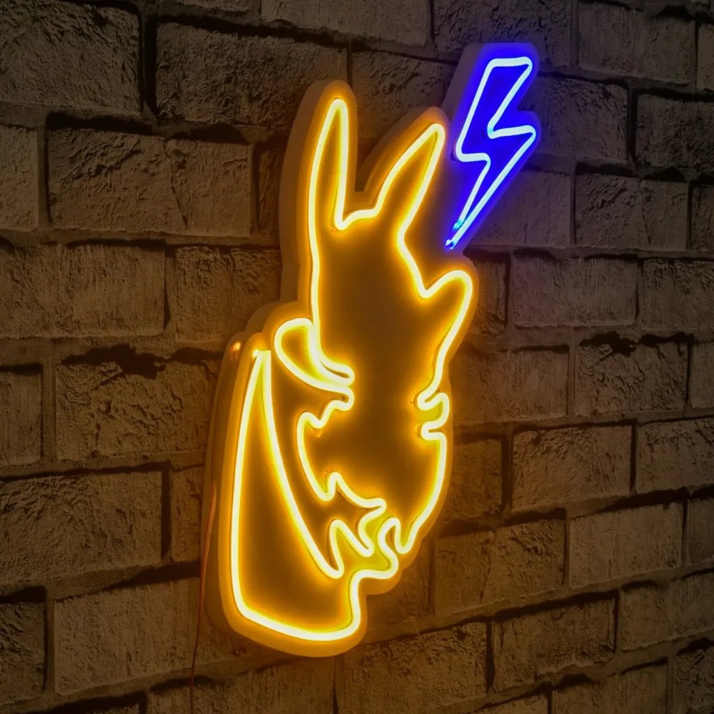 Dritë dekorative LED plastike, Pikachu, e verdhë dhe blu - 2