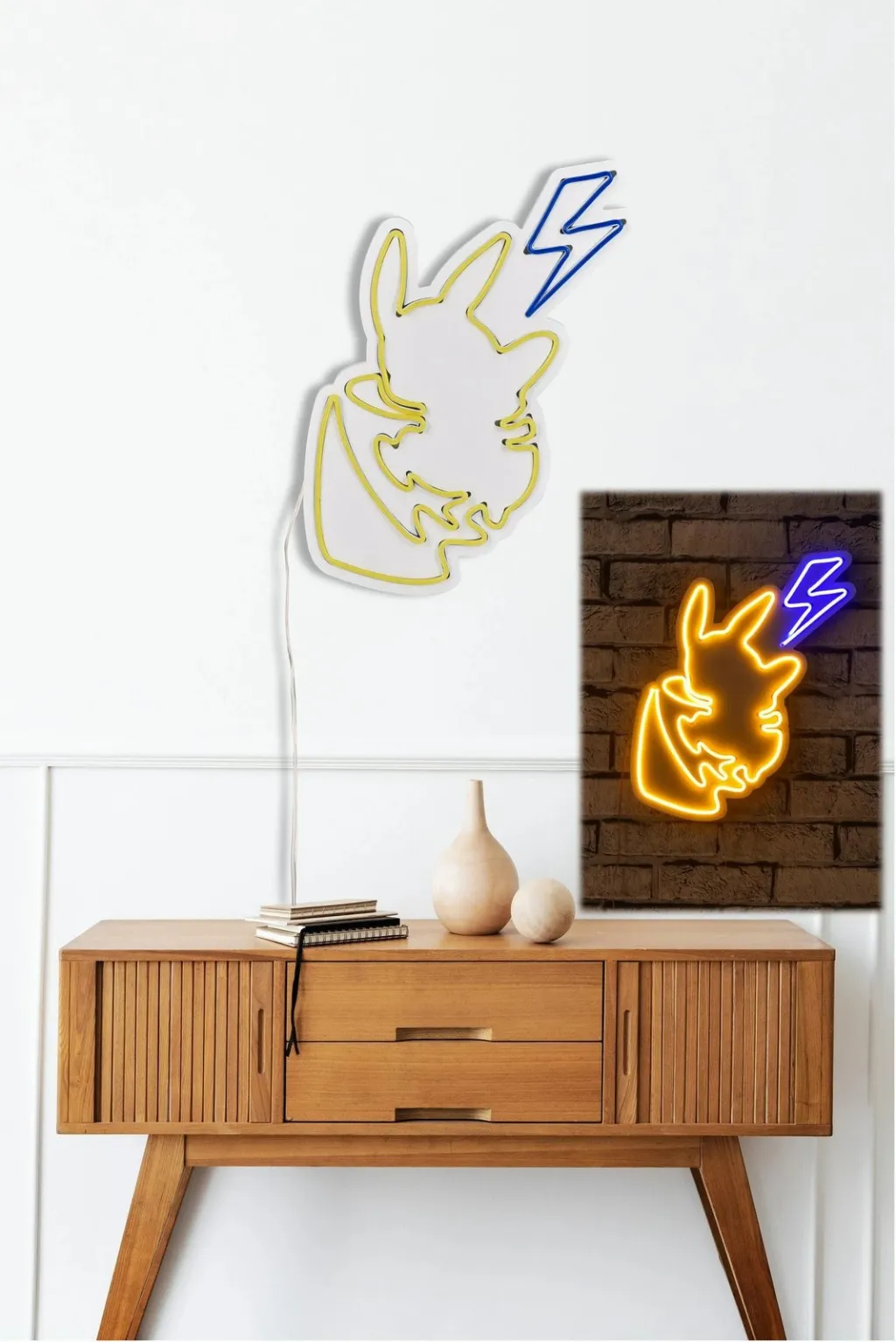 Dritë dekorative LED plastike, Pikachu, e verdhë dhe blu - 5