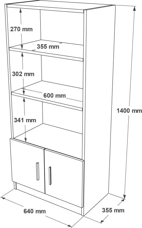 Raft librash Hanah Home, Vo4-W, i bardhë - 1