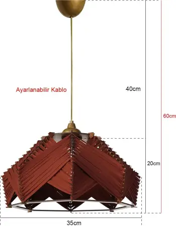 Llambë tavani Opviq, ngjyrë e kuqe pllake, YL237