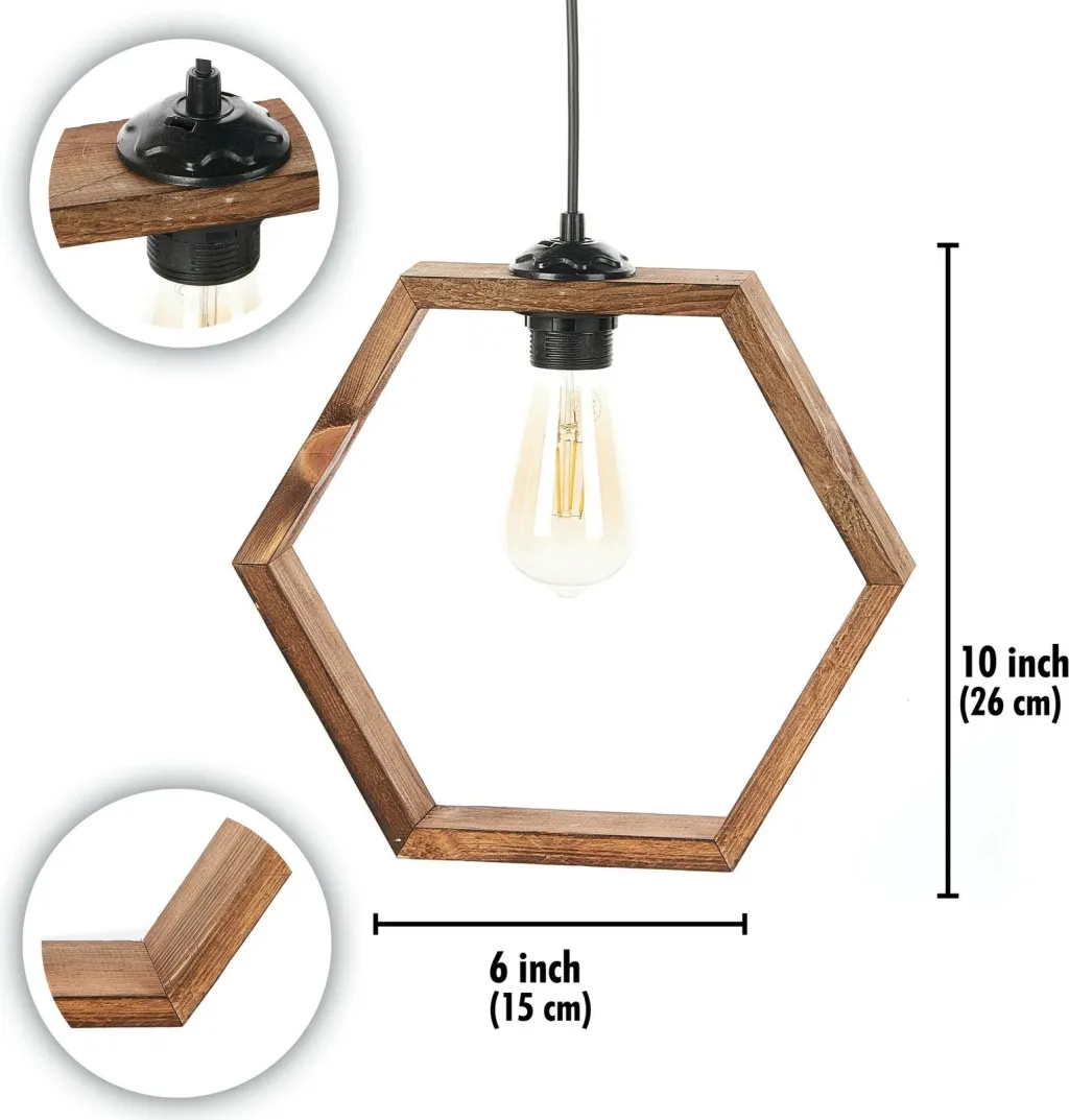Llambë tavani prej druri, Opviq, Hexagon Antiquation - 1