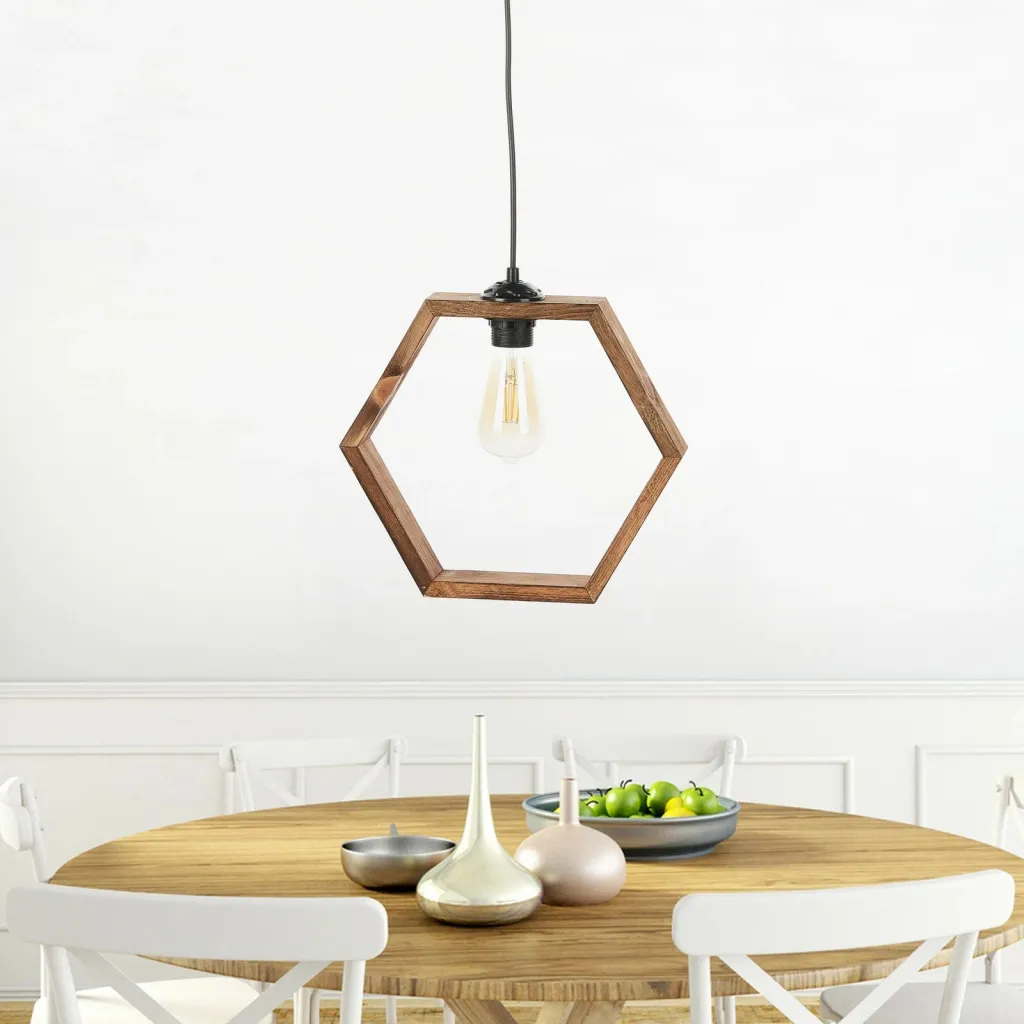 Llambë tavani prej druri, Opviq, Hexagon Antiquation - 2