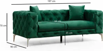 Divan dy ulëshe, ngjyrë e gjelbër, Atelier del Sofa, Como