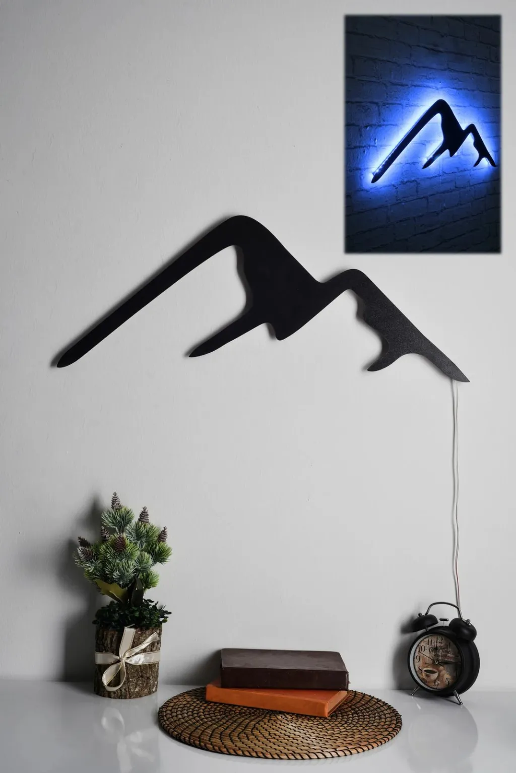 Dritë dekorative LED, motiv mali, ngjyrë blu - 2
