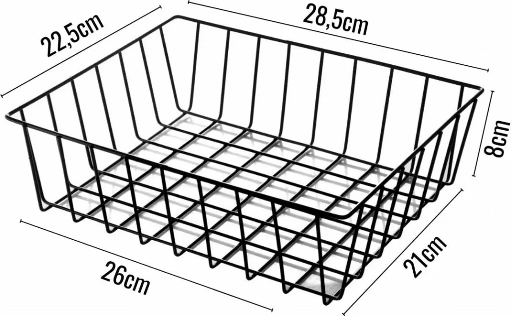 Set shporta metalike, 2 copë, ngjyrë e zezë, Aberto Design, MTLORG-2 - 2