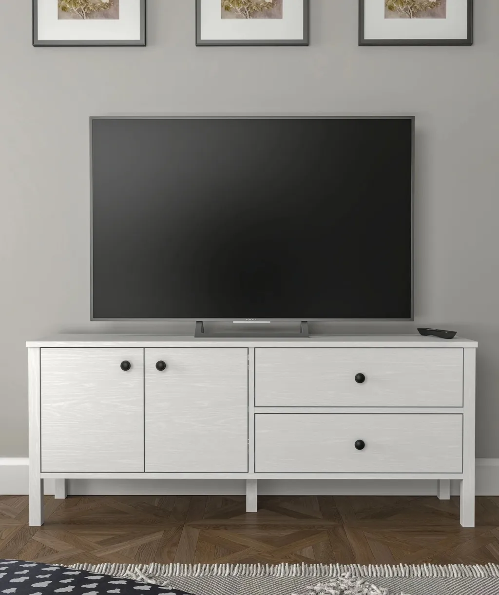 Komodë TV Hanah Home, FRN-20001, ngjyrë druri dhe e bardhë - 1