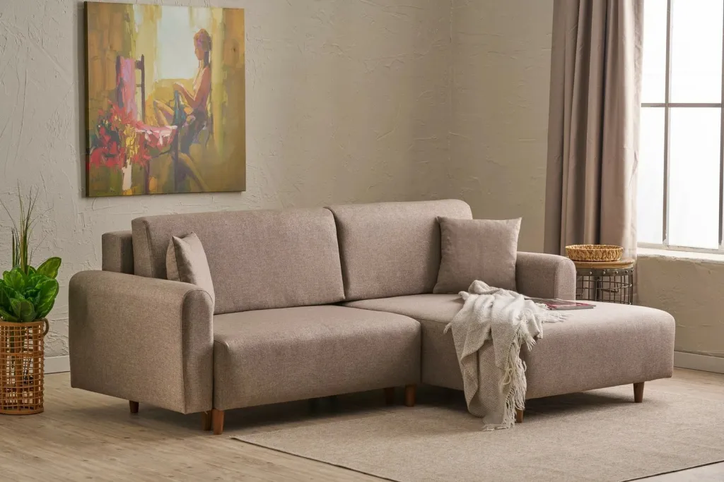 Kënd divan-krevat Atelier del Sofa, mane djathtas, ngjyrë kafe - 1