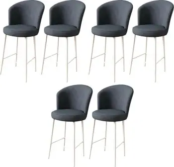 Set karrigesh për bar (6 copë), Hanah Home, Fora, antracit dhe të bardha