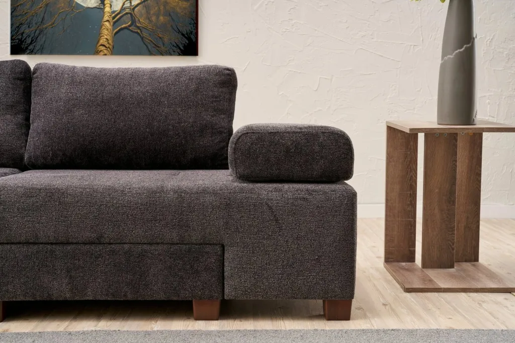 Krevat-sofá treshe, Atelier del Sofa, pëlhurë Perenna Chenille, antracit - 3